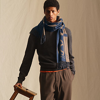 カシミヤマフラー 《メタル・エケストル》 - グレー | Hermès